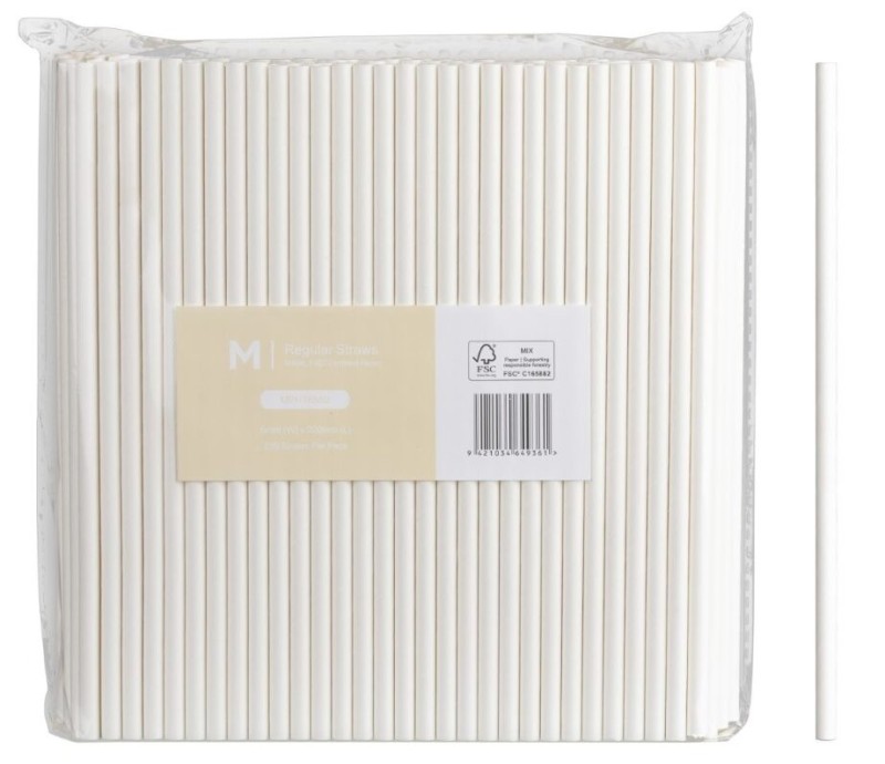 Paper Straws 6mm White Pack