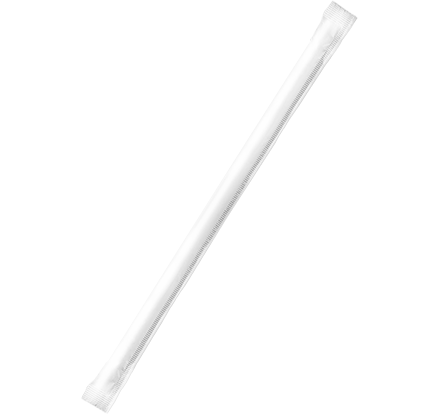 Paper Straws Wrapped 6mm White Pack